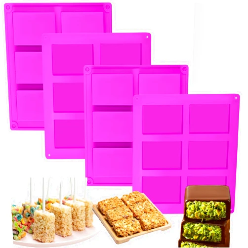 ANABIUP Chocolate Bar Mold 24-Cavity Rice Krispies Treat Molds Silicone Candy Bar Molds, Rectangle Chocolate Molds for Chocolate Brownie Cornbread Pudding Butter Mould (1 Inch Depth)