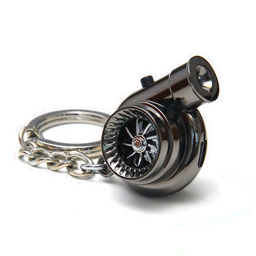 Boostnatics Black Rechargeable Electric Turbo Keychain w/Sounds & LED - Version 5 (V5)