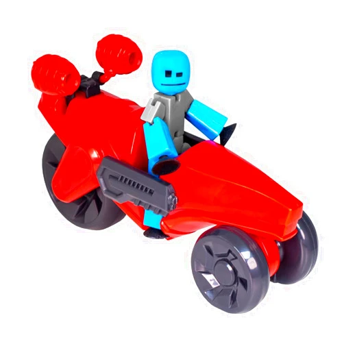 Zing Stikbot Megabots - Red (Turbo Cycle) Stikbot Poseable Collectible Stop Motion Action Figures and Mega Vehicles