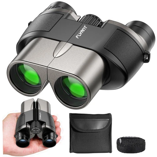 FLYANT 12X25 High Powered Binoculars for Adults, Compact Binoculars with Clear Low Light Vision, Easy Focus Waterproof Small Binoculars for Bird Watching, Hunting, Hiking, Cruise Ship, Travel, Concerts