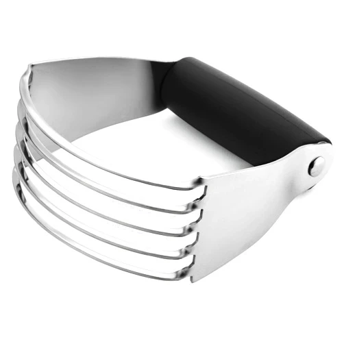 Spring Chef Dough Blender, Top Professional Pastry Cutter with Heavy Duty Stainless Steel Blades, Medium Size, Black