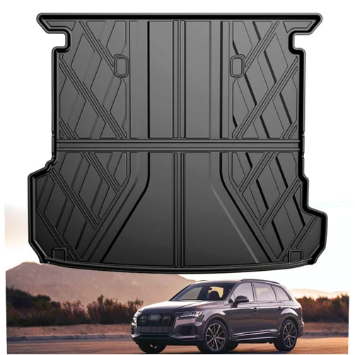 IKABEVEM Original 2017-2024 Q7/SQ7 Cargo Liner for Audi Q7 All Models - Custom Fit All Weather Trunk Mat - 100% Protection - 3D Shaped Laser Measured Cargo Mat for Audi Q7 2017-2024