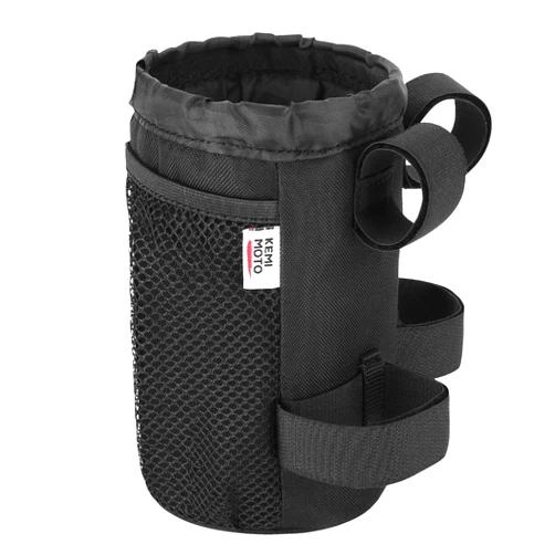KEMIMOTO Large Bike Cup Holder, Bicycle Water Bottle Holder for Bike Handlebar, Bike Drink Holder with Mesh Pockets Phone Bag, Compatible with Road Bike MTB E-Bike Scooter Scooter Wheelchair