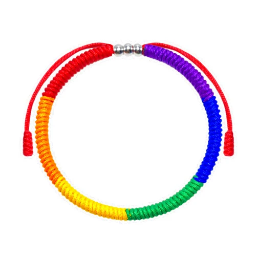 LAMIBEE LGBT Bracelet, Rainbow Bracelet, LGBT Pride Proud Love Wins Tibetan Wrist Wrap Bracelet, Surfer String Rope Bracelet for Him and Her, Women Men, Pride Month, Support LGBTQ Community (LGBT)
