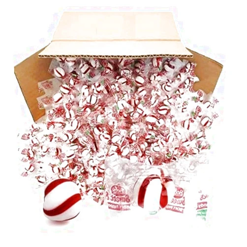 Sattie Bobs Sweet Stripes – 4lb Bulk of Peppermint Candy – Party Pack of Delicious Mint Candy – Peppermint Candy for Special Occasions – With White and Red Strips