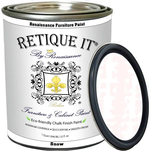 Retique It Chalk Furniture Paint, 32 Fl Oz (Pack of 1), 01 Snow