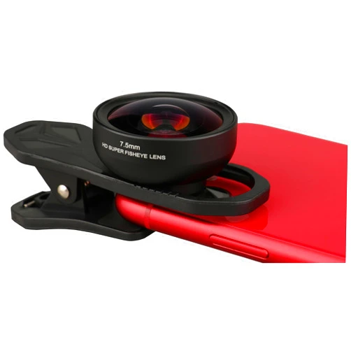 ALILUSSO 7.5MM Fisheye Lens with Wide Angle View,Good Resolution No Dark Corners Or Vignetting,for iPhone Samsung Google Android Smartphone, with Clip,Cell Phone Lens