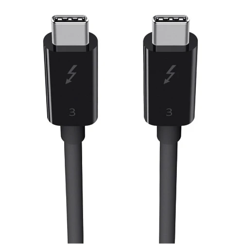Belkin Thunderbolt 3 Cable (USB-C to USB-C) - USB C Cable For MacBook Air, Galaxy, Apple TV & More, Fast Charging Up To 100W, Made For USB-C, Thunderbolt 3 devices & 5K/Ultra HD - 1.6ft/0.5m - Black