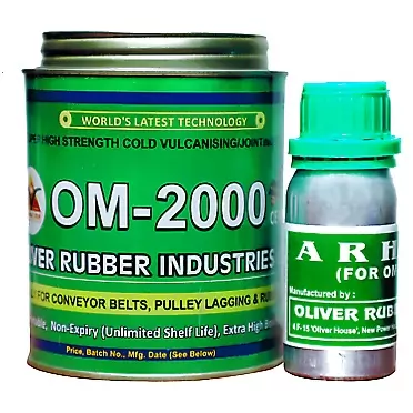 Oliver Rubber OM 2000 Cement Cold Vulcanizing Fluid for Conveyor Belt Jointing and Repairing Cold Bonding Glue with Hardener (35 oz.)