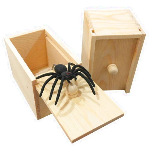 PARNIXS Wooden Spider Prank Box - Handcrafted Money Surprise Box for Adults and Kids [Upgraded Version]