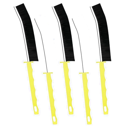 BRUSH FAMILY Crevice Brush Stiff Bristles Small Scraper Crevice Brushes Clean Sinks, Bathroom Thin Gap Corners, Tile Grout, Narrow Brush for Cleaning Tight Spaces (3Pcs Black+2Pcs White)