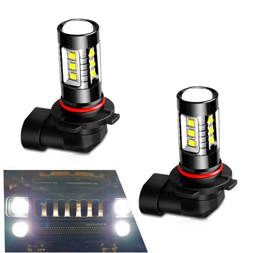Dawfall Pack-2 Car 9005 80W LED Fog Light, High Power Anti-fog Waterproof Instant Start Bulb, 60,000 Hours Plug-and-play Long Life Bulb Replacement, Universal for Cars Lighting Accessories (White)
