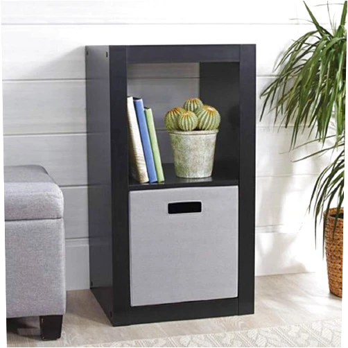 Better Homes and Gardens 4-Cube Organizer (Weathered, White) - 2 Shelves Bookshelf Storage Cabinet, 30.91x16.97x15.35 inches, 88 lbs Load Capacity