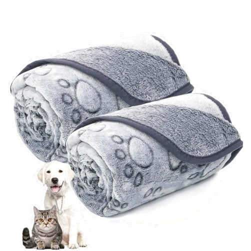 LOKOZ Fleece Blanket for Small Medium Dogs - Washable Puppy Blanket with Cute Paw Print for Bed Couch Protection