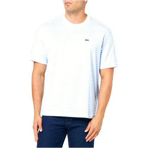 Lacoste Men's Short Sleeve Classic Fit Stripped Crew Neck Tee Shirt