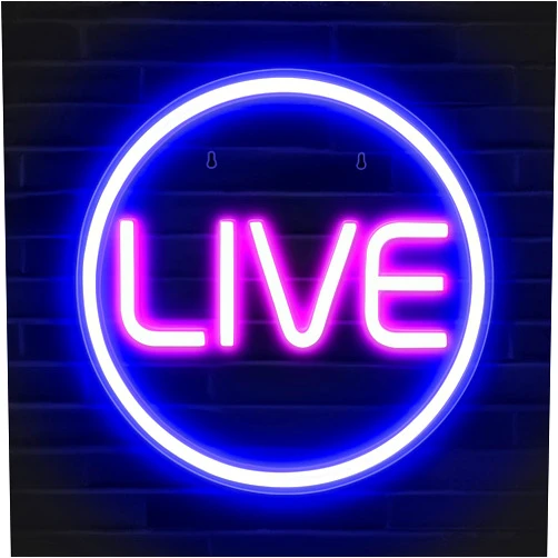 Lumoonosity Live Neon Sign - Blue&Pink LED On Air Light for Streamers/Influencers/Gamers - Streaming/Recording Live Neon Signs for Studio, Game Room, Bedroom