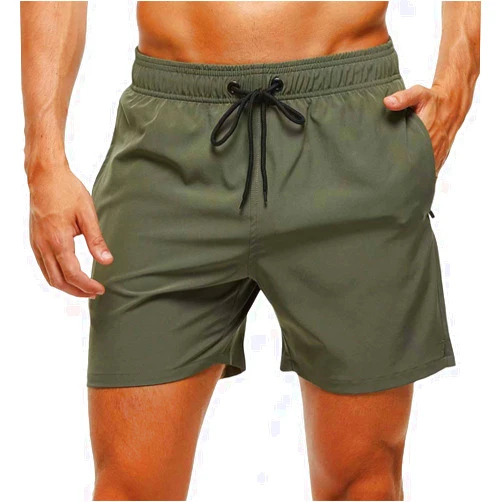 Tyhengta Men's Swim Trunks Quick Dry Beach Shorts with Zipper Pockets and Mesh Lining