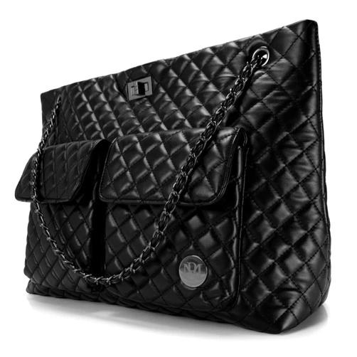 Badgley Mischka Diana Quilted Vegan Leather Tote Weekender Travel Bag