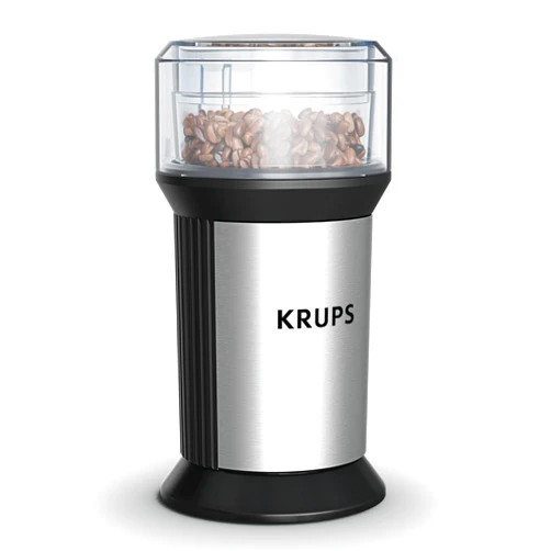 KRUPS Electric Blade Coffee Grinder 1.6 Oz, Adjustable Coarse to Fine for the Perfect Espresso, Grind Coffee Beans, Spices & Herbs, Removable Dishwasher Safe Bowl, Stainless Steel