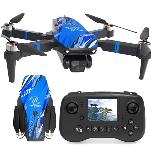 TTROARDS Drone with Camera 4k for Adults, FPV Drone with Screen Professional Brushless Motor 270° Obstacle Avoidance Optical Flow Positioning, Foldable Remote Control Quadcopter for Beginners