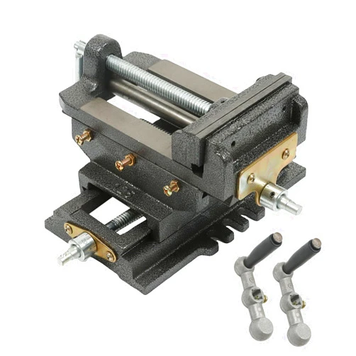 TINVHY 5in Drill Press X-Y Compound Heavy Duty Vise Double Way Cross Slide Vise Clamp Machine
