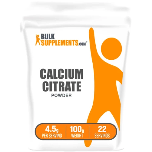 BulkSupplements.com Calcium Citrate Powder - Calcium Supplement, High Bioavailable - Unflavored & Gluten Free, 4.5g per Serving, 100g (3.5 oz) (Pack of 1)