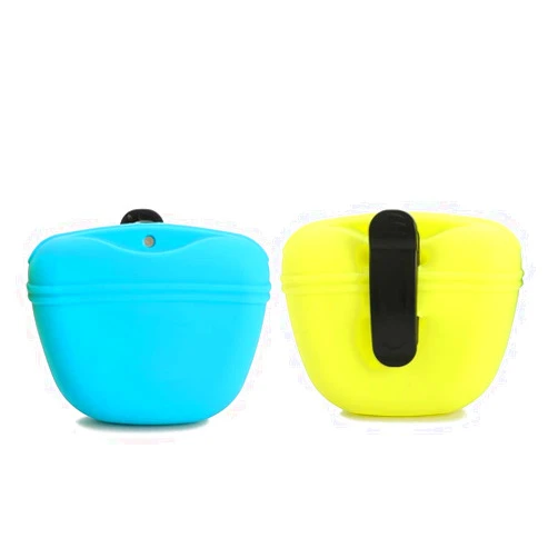 RoyalCare Silicone Dog Treat Pouch-Small Training Bag-Portable Dog Treat Bag for Leash with Magnetic Closure and Waist Clip - 2pieces [US Design Patent]