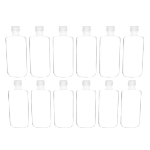 EISCO 12PK Reagent Bottles, 250ml - Narrow Mouth with Screw Cap - Polypropylene - Translucent Labs