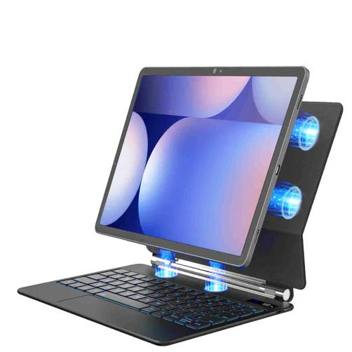 Foeytaody for Samsung Galaxy Tab S10+ /S9+ /S9 FE+ /S8+ /S7+ /S7 FE Case with Keyboard Magnetic Floating Cantilever Stand with Multi-Touch Trackpad Pen Holder Backlit Keyboard for Galaxy Tab 12.4 Inch