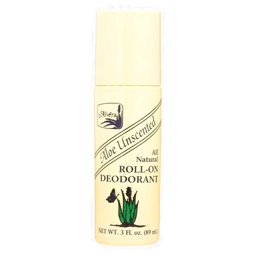 Alvera All Natural Roll-On Deodorant, Aloe Unscented, 3 oz, Pack of 3