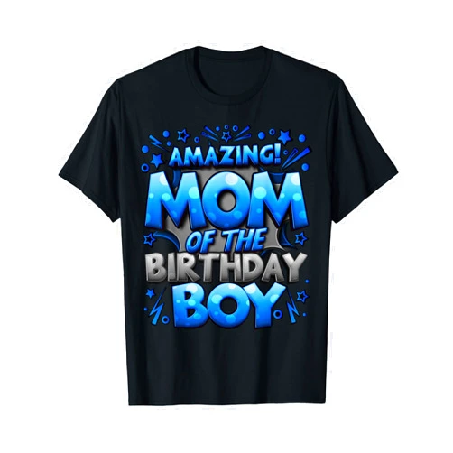 Matching Family Birthday Comics Outfits HH Mom of The Birthday Boy Matching Family Mommy T-Shirt