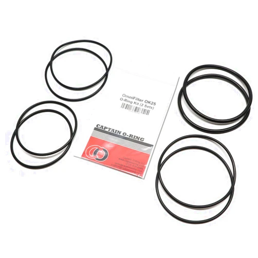 Captain O-Ring - Replacement OK25 O-Rings Compatible with OmniFilter OB1, WH5, U25 Water Filter Housings (2 Sets, 8 O-Rings)