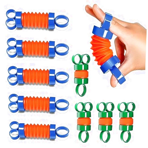 Stargo Finger Poppers Fidget Toy for Kids - Hand Exercisers Pop Tube Mini Fidget Toys - Sensory Toy for Girls and Boys - Finger Strengthener Occupational Therapy Toy Stocking Stuffers - Pack of 10