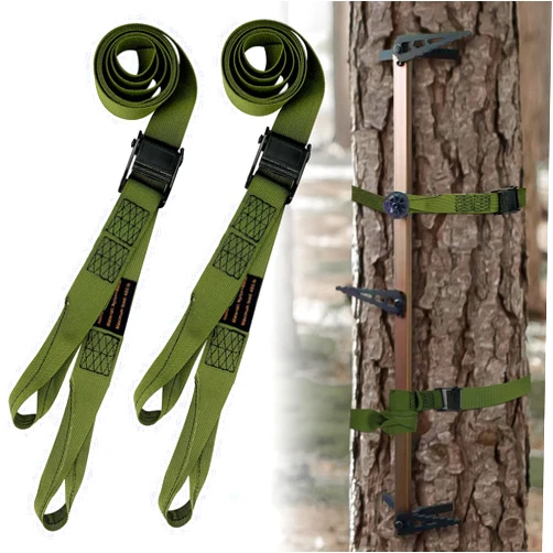 Vecacosic Hunting Climbing Stick Replacement Straps Heavy Duty Tree Stand Climbing Stick Straps Climbing Stick Accessories To Fix Most Hang-On's Platforms And Sticks, Easy To Adjust, Sturdy And Durable