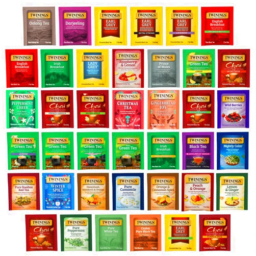 Twinings Tea Bag Sampler Assortment, Variety Pack (80 Count), 40 Unique Flavors for Tea Lovers: Women, Men, Couples, Family, Friends, Coworkers