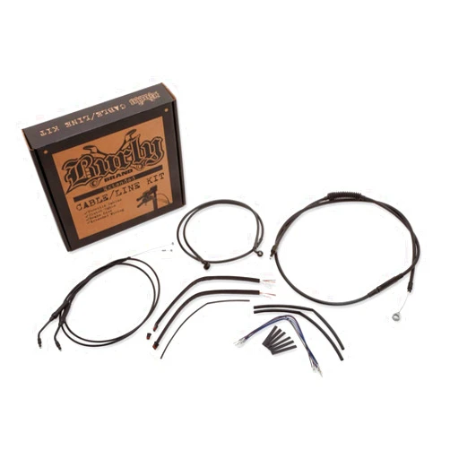 Burly Brand Black 16&Prime, Ape Hanger Cable/Brake Kit B30-1108