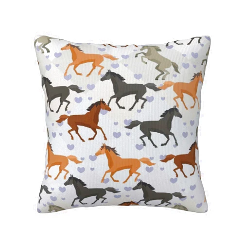 Jgzhyy Horse Pattern Decorative Throw Pillow Covers Super Soft Pillowcase for Living Room Bedroom Car Sofa Couch Cushion Cover 18x18in