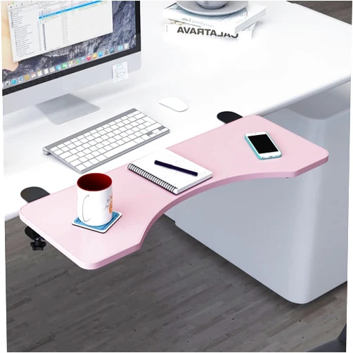LLYLAY Table Mount Keyboard Stand,Ergonomics Desk Extender Tray, Punch-Free Clamp on, Foldable Keyboard Drawer Tray, Table Mount Armrest Shelf, Computer Elbow Arm Support