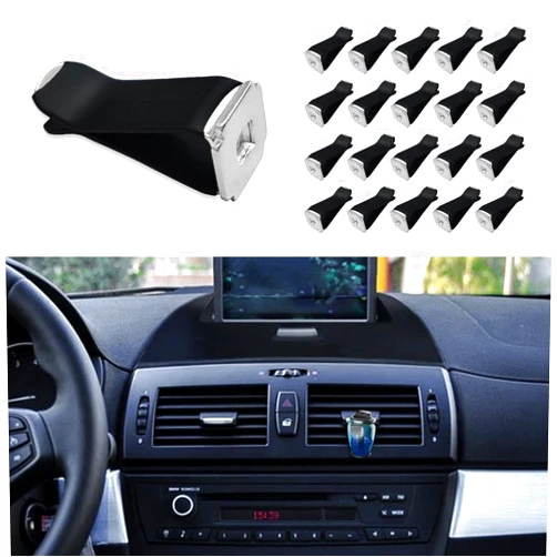 SOMUCH 20PCS DIY Square Car Vent Clips - Auto Air Freshener Diffuser Outlet Clips, Car Perfume Air Conditioner Clips, Black Air Freshener Vent Clips for Home and Auto- High Performance Car Diffuser Holder