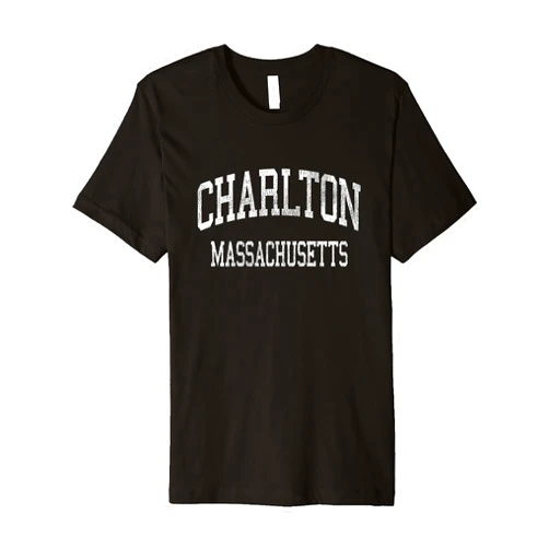 Charlton Massachusetts T-Shirts & Sweatshirts Charlton Massachusetts MA Vintage Athletic Sports Design Premium T-Shirt