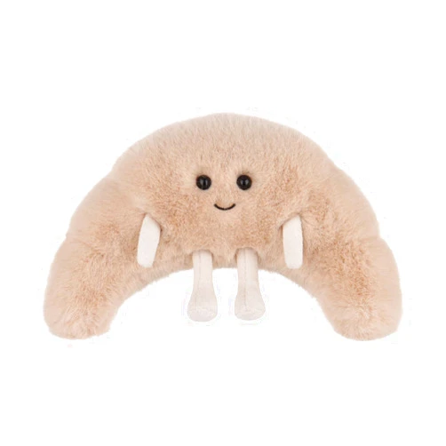 Apricot Lamb Sweet Croissant Plush Stuffed Animals for Kids, Soft Cute Plush Toys for Baby Girl and Boy, Fluffy Sweet Croissant Brown 9.1 Inches