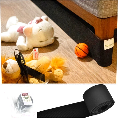 ECOHomes Under Couch Guards Toy Blocker - Elastic Strap Barrier for Under Sofa, Bed & Furniture Bottom Stop Things from Going Under | Easy to Install Gap Bumper Stopper for Toys (11 Ft by 3 Inch)