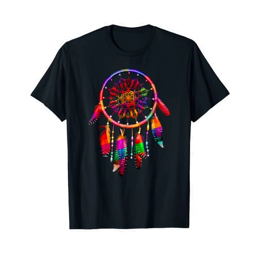 Native American Indian Dreams & Spirituality Colorful Dreamcatcher Feathers Tribal Native American Indian T-Shirt