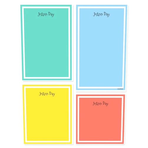 Current Color Trend Personalized Notepad Set – Set of 4, 100-Sheet Pads, Multiple Sizes, Great for Graduations and Personalized Gifts, Printed in the USA