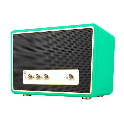 QUEQIMU Active Bluetooth Bookshelf Speakers, 100W Leather Powered Speakers for TV, Home Stereo Speakers with 6.5“ Woofer, Turntable Speakers with Subwoofer Line Out for PC&TVs, AUX/USB Input (Green)