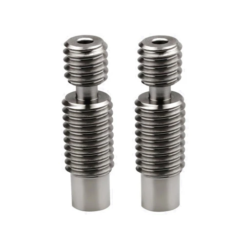 POLISI Pack of 2pcs 3D Printer Super Smooth Titanium Alloy Heat Break All Metal Thermal Barrel Feeding Tube Heatbreak Throat for 1.75MM V6 HOTEND and Titan Aero Extruder use