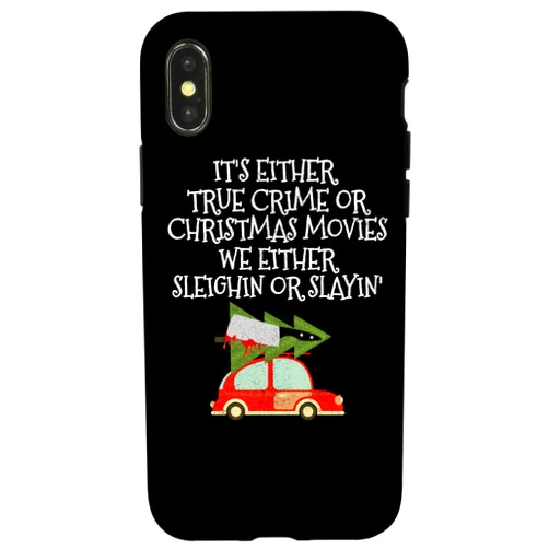True Crime Horror Gifts iPhone X/XS Funny True Crime Horror Christmas Movies Fan Case