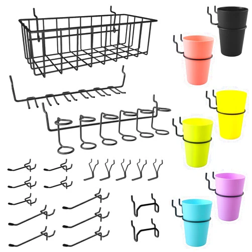 G.CORE Pegboard Accessories with Baskets Cups Hooks - 1/8