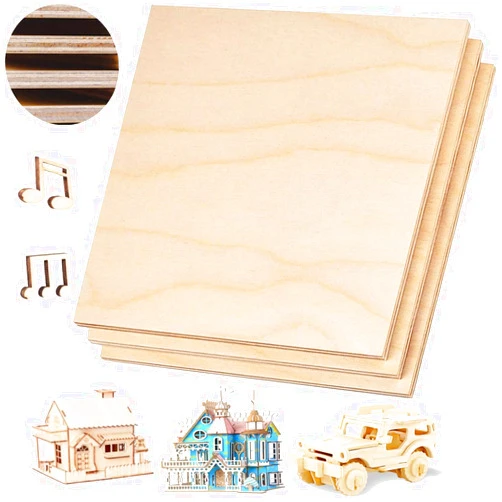 Consmos Personalized Custom Baltic Birch Plywood Craft Wood,AAA Grade Baltic Birch Sheets,Personalized Custom Plywood Perfect for Home Improvement, DIY Decoration and CNC Cutting 6mm 1/4