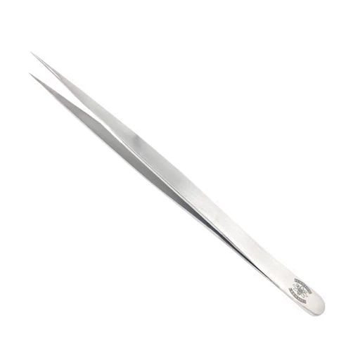 Scientific Labwares High Precision Stainless Steel Lab Forceps with Long Straight Very Fine Tip (5.5 in.)